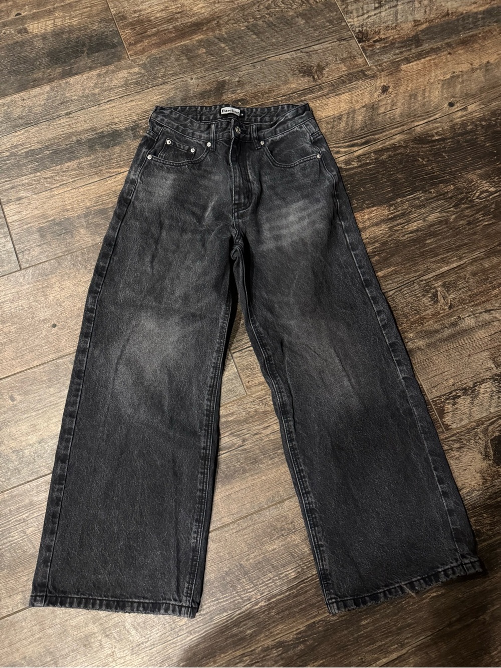 Baggy Bareline Men's Jeans in Faded Black -